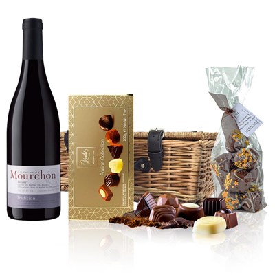Domaine Mourchon Cotes du Rhone Tradition 75cl Red Wine And Chocolates Hamper